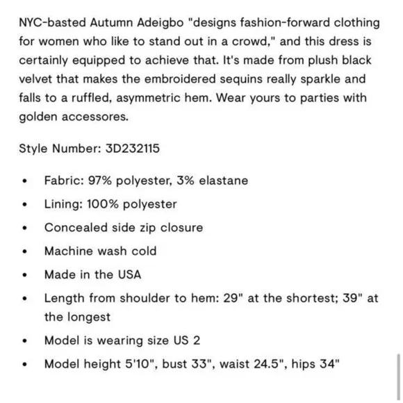 Autumn Adeigbo Rosalie Dress Black Red Gold Sequins Cocktail NWT Sz 6 - Picture 13 of 16